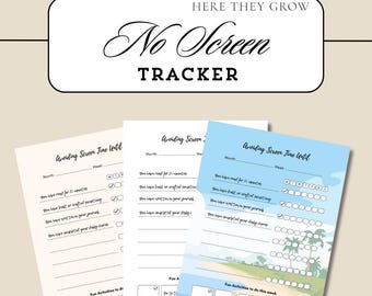 No Screen Time Tracker: Printable Habit Chart (PDF Download)