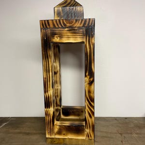 primitive handmade candle holder lantern style