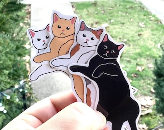 Cat on Back Sticker, Kitty Laying Out Vinyl Sticker, Swiftie, Cat Lover Sticker, Calico Cat, Black Cat, White Cat, Orange Cat, Tabby Cat