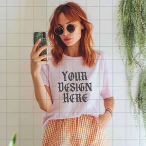 Blossom Comfort Colors 1717 Mockup C1717 Lifestyle Mock Tshirt Streetwear Mockup Pinterest Aesthetic Influencer Mockup Trendy Y2k Summer Tee