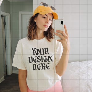White Comfort Colors 1717 Mockup C1717 Lifestyle Mock Tshirt Streetwear Mockup Pinterest Aesthetic Influencer Mockup Trendy Y2k Summer Shirt