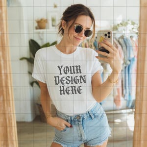 White Comfort Colors 1717 Mockup C1717 Lifestyle Mock Tshirt Streetwear Mockup Pinterest Aesthetic Influencer Mockup Trendy Y2k Summer Shirt