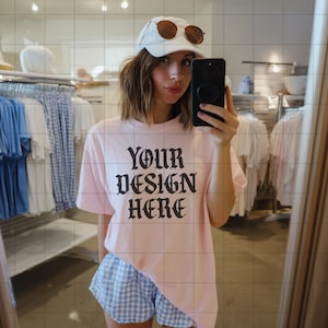 Blossom Comfort Colors 1717 Mockup C1717 Lifestyle Mock Tshirt Streetwear Mockup Pinterest Aesthetic Influencer Mockup Trendy Y2k Summer Tee