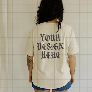 Ivory Comfort Colors 1717 Back Mockup C1717 Lifestyle Mock Tshirt Streetwear Mockup Pinterest Aesthetic Influencer Mockup Trendy Y2k Summer