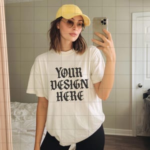 White Comfort Colors 1717 Mockup C1717 Lifestyle Mock Tshirt Streetwear Mockup Pinterest Aesthetic Influencer Mockup Trendy Y2k Summer Shirt