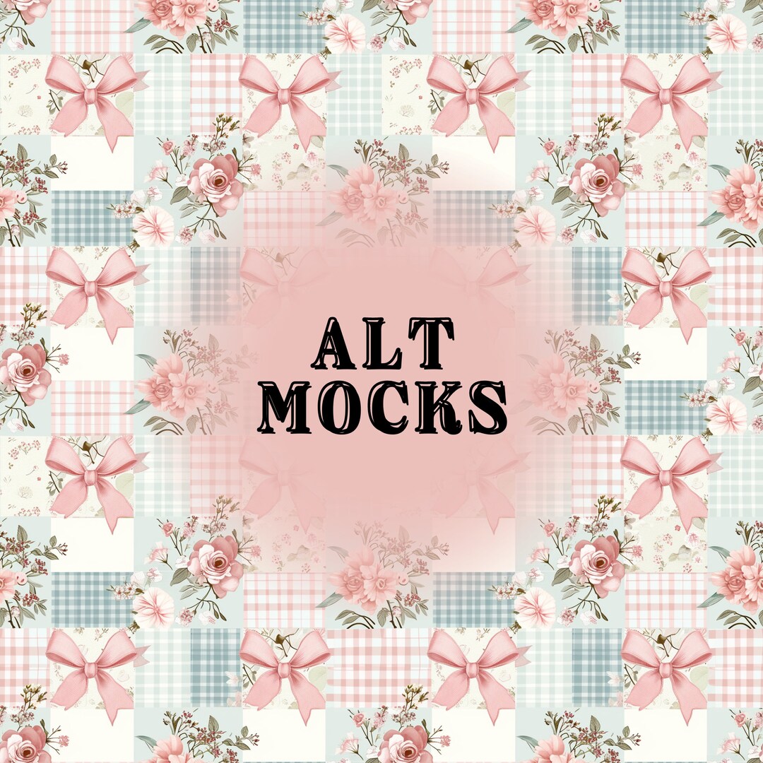 Coquette Pink Ribbon Bow Quilted Seamless Pattern PNG File Trendy ...