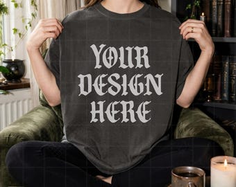 Pepper Comfort Colors 1717 Tshirt Mockup Halloween C1717 Fall Lifestyle Mock Up Streetwear Pinterest Aesthetic Influencer Mockup Trendy Y2k