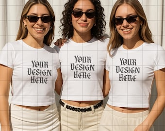 White Gildan 5000b Mockup Y2K Baby Tee Mockup Lifestyle Mock Up Tshirt Sorority Mockup Pinterest Aesthetic Influencer Mock Trendy Crop Top