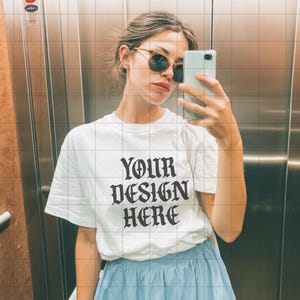 White Comfort Colors 1717 Mockup C1717 Lifestyle Mock Tshirt Streetwear Mockup Pinterest Aesthetic Influencer Mockup Trendy Y2k Summer Shirt