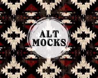 Aztec Neutral Black Earthy Southwestern Seamless Pattern Western Repeatable Digital Download Print PNG File Funky Western Red Stitch Art