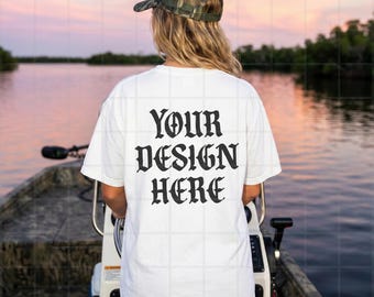 White Comfort Colors 1717 Tshirt Mockup Western Summer C1717 Lifestyle Mock Up Streetwear Pinterest Aesthetic Influencer Trendy Y2k Shirt