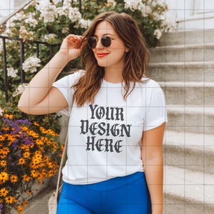 White Comfort Colors 1717 Mockup C1717 Lifestyle Mock Tshirt Streetwear Mockup Pinterest Aesthetic Influencer Mockup Trendy Y2k Summer Shirt