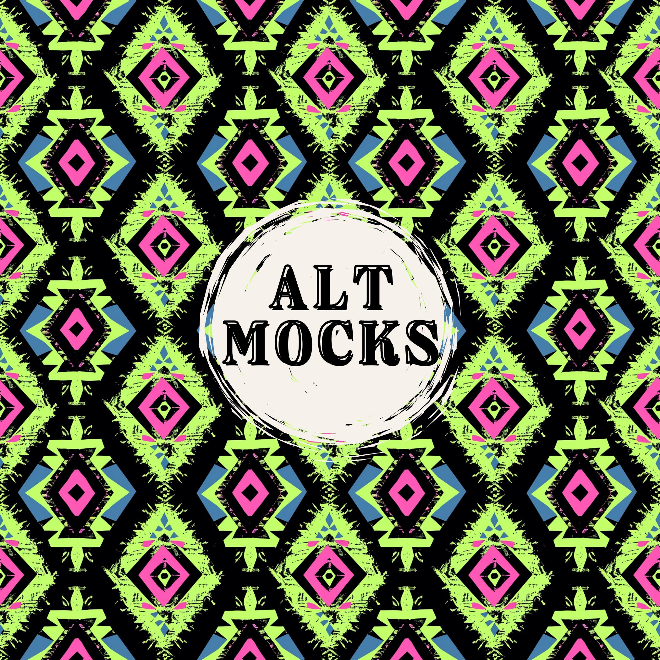 Aztec Green Pink Colorful Southwestern Seamless Pattern Western