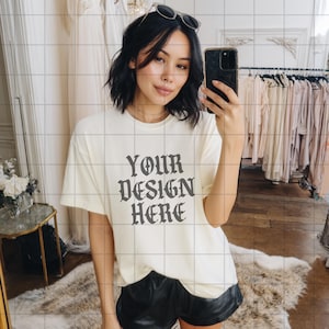 White Comfort Colors 1717 Mockup C1717 Lifestyle Mock Tshirt Streetwear Mockup Pinterest Aesthetic Influencer Mockup Trendy Y2k Summer Shirt