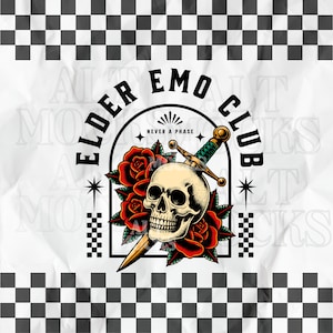 Elder Emo Kid PNG Blegh Goth Alt Design POD Sublimation Design Trendy Tattoo Flash Design File Digital Download Print Popular Shirt Design