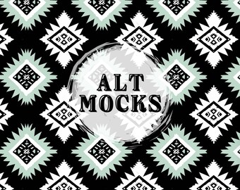 Aztec Neutral Black Earthy Southwestern Seamless Pattern Western Repeatable Digital Download Print PNG File Funky Western Green Stitch Art