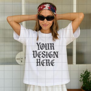 White Comfort Colors 1717 Mockup C1717 Lifestyle Mock Tshirt Streetwear Mockup Pinterest Aesthetic Influencer Mockup Trendy Y2k Summer Shirt