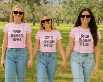 Light Pink Gildan 5000b Mockup Y2K Baby Tee Mockup Lifestyle Mock Up Tshirt Sorority Mockup Pinterest Aesthetic Influencer Mock Trendy Crop