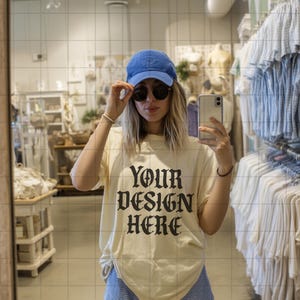 Ivory Comfort Colors 1717 Mockup C1717 Lifestyle Mock Tshirt Streetwear Mockup Pinterest Aesthetic Influencer Mockup Trendy Y2k Summer Shirt