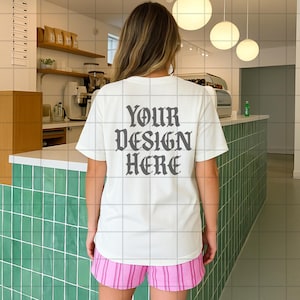White Comfort Colors 1717 Back Mockup C1717 Lifestyle Mock Tshirt Streetwear Mockup Pinterest Aesthetic Influencer Mockup Trendy Y2k Summer