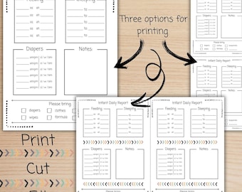 Infant daily report form for daycare providers, daily report form nanny or babysitter, daycare printable forms, report for daycare providers