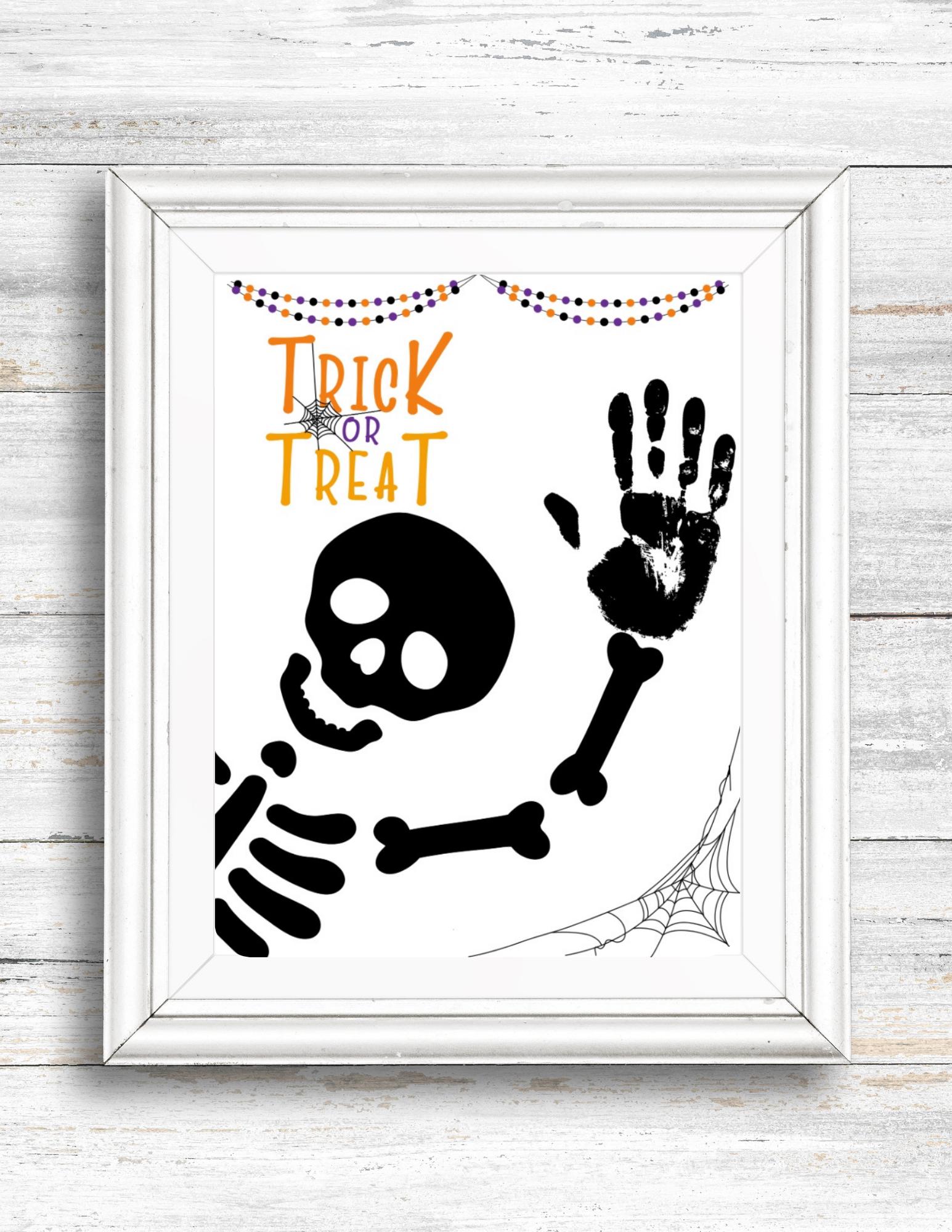 Halloween skeleton handprint craft, Halloween keepsake craft, daycare  Halloween craft, Halloween, craft for kids, image size:1545x2000