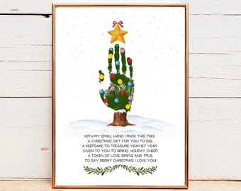 Christmas handprint craft, Christmas tree handprint craft, Christmas tree handprint poem craft for kid, Christmas craft handprint template,