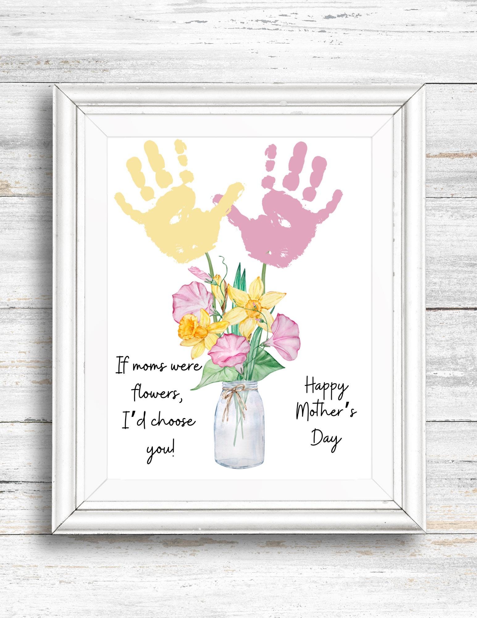 28 Quick And Easy Mason Jar Crafts For Kids To Create 15 Mother's Day handprint flower mason jar printable, Kids handprint…