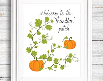 Thumbkin patch printable, thumbprint pumpkin craft, fall craft for kids, halloween thumb print art, daycare fall craft, preschool craft