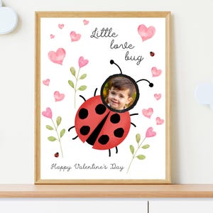 Little love bug Valentine&#39;s craft, Valentine&#39;s project with child&#39;s photo, ladybug Valentine project, valentine craft for daycare or school