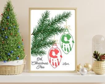 Adornos navideños con huellas de manos, regalos navideños para niños con huellas de manos, manualidades navideñas con huellas de manos, arte navideño con huellas de manos para niños