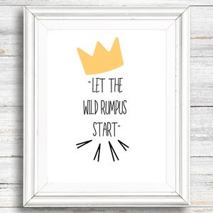 Wild Rumpus printable | where the wild things play | nursery art print | play room art print | wild thing kids printable