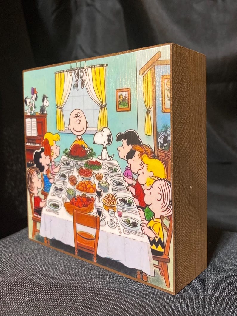 Peanuts Thanksgiving Families Home Decor Blocks - Etsy
