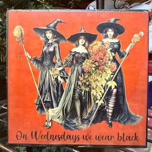 Vintage Inspired Halloween Witches home decor blocks