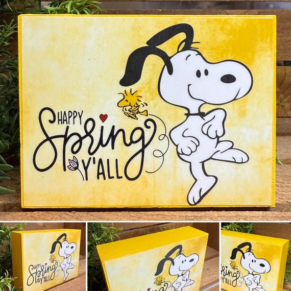 Snoopy Springtime Home Decor Blocks - Etsy