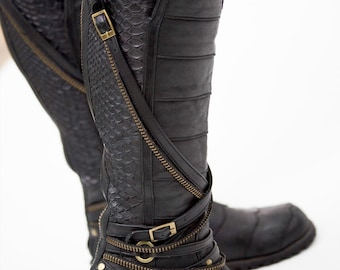 Athena leather boots