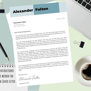 Plantillas de currículum vitae, carta de presentación y lista de referencias. Carta de presentación GRATUITA, página de referencia BONIFICADA. Plantilla profesional, sencilla y verde azulada. imagen 4