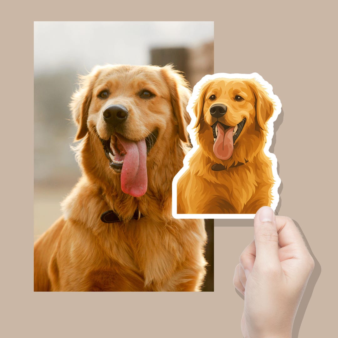 Sticker Hund Personalized Dog Stickers - Hand Drawn Caricature Pet Stickers, Custom ...