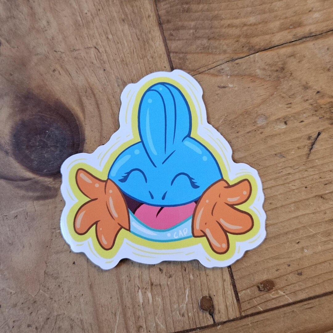 Jtc Sticker Mudkip Clear Vinyl Sticker - Etsy