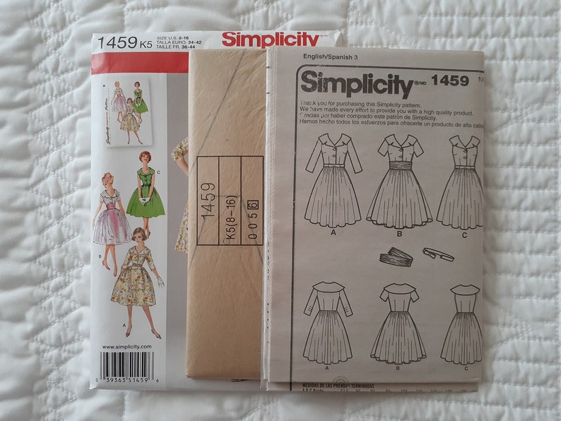 Simplicity 1950s Vintage Women's Day Dress Pattern 1459 Etsy