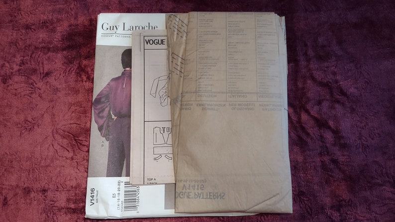 Patron De Couture VOGUE Paris Guy Laroche Robe & Manteau - Taille 14 (buste 36) - RARE Et NEUF