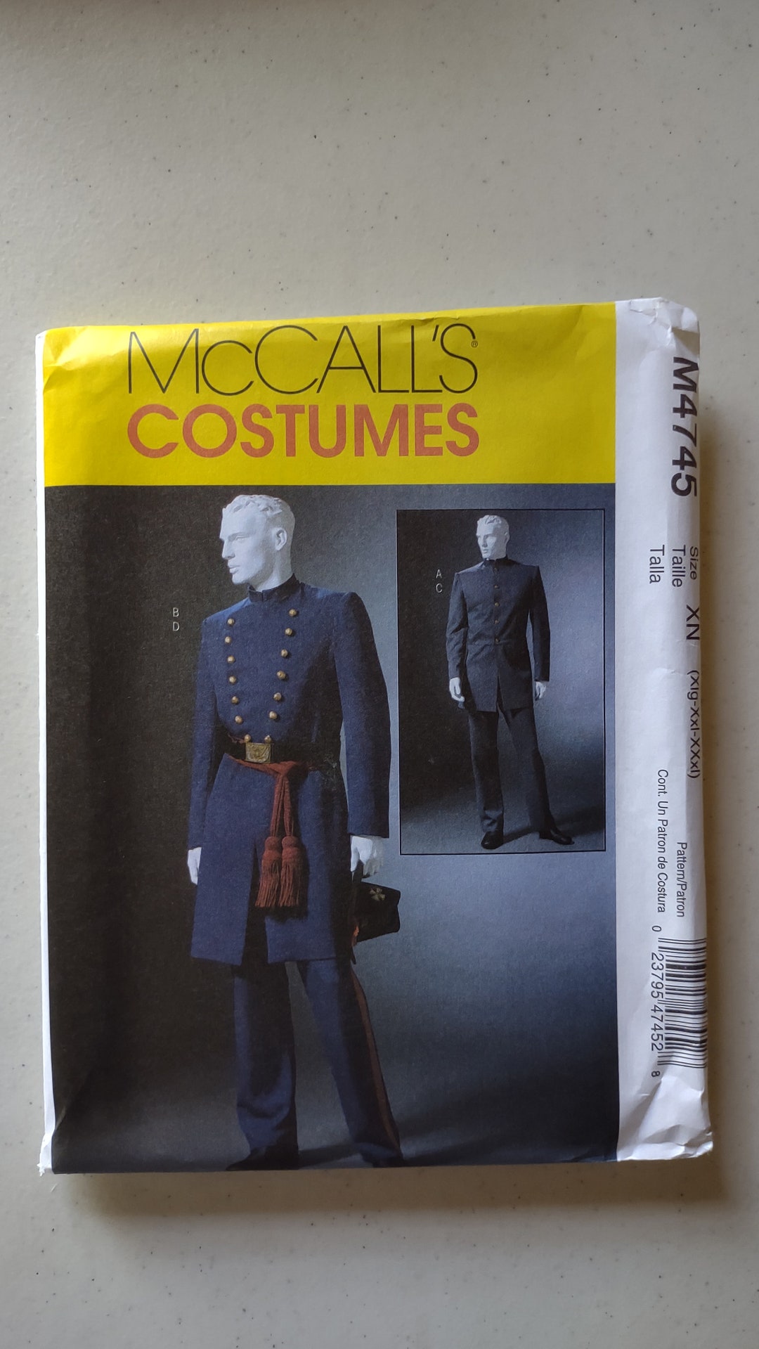 Mccall's Men's Civil War Uniform Costume Pattern 4745 Etsy