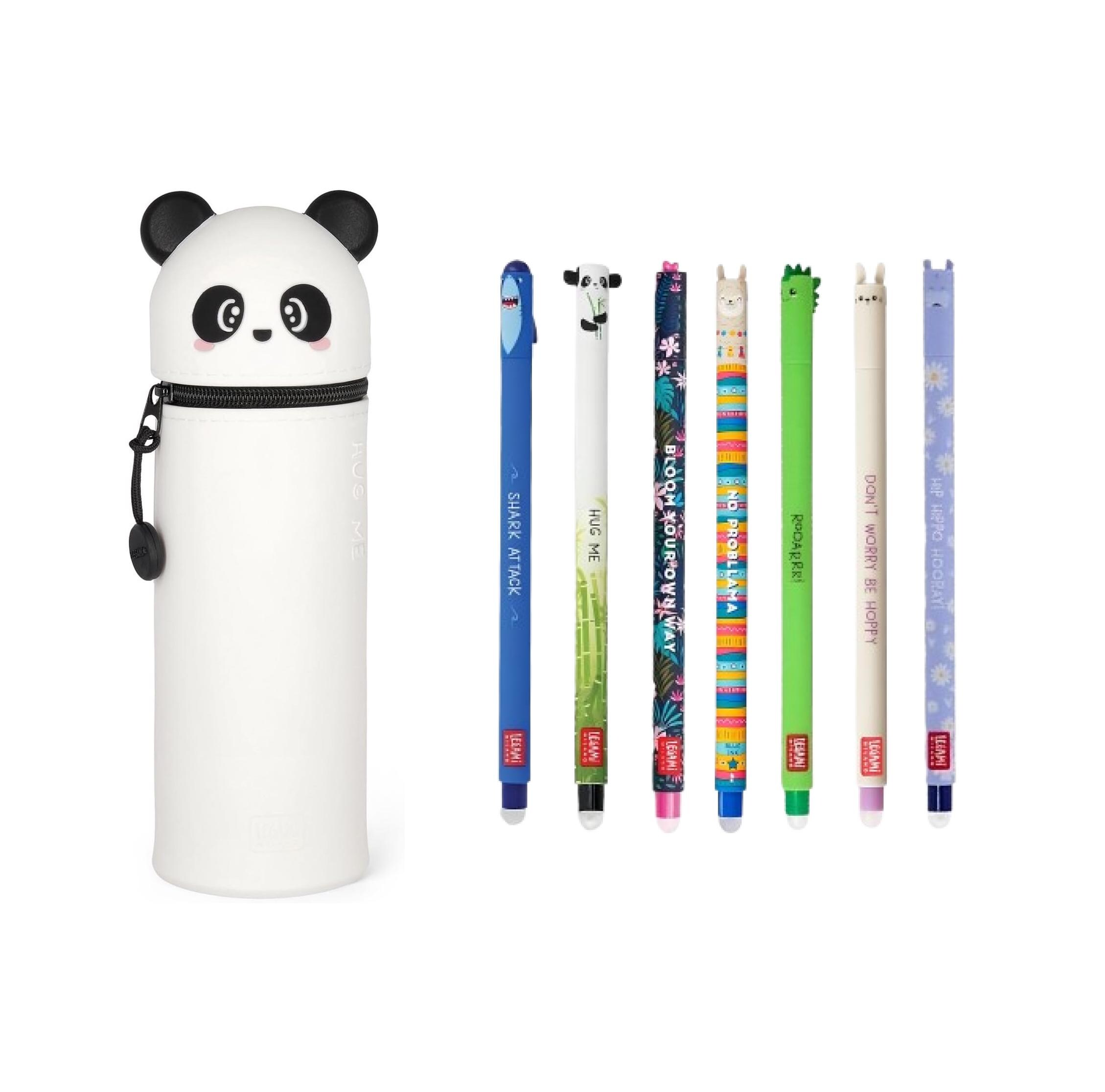 Trousse Scolaire En Silicone En Forme De Patte De Chat - 2 En 1 étui à Crayons Et Porte-stylos Debout - Grand Format - Couleur Noire