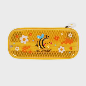 Legami - Trousse Wonderwow BEE , 2 Compartiments et Porte-Stylo intérieur, Compartiment intérieur avec Tissu en Maille, 23 x 11 x 5 cm