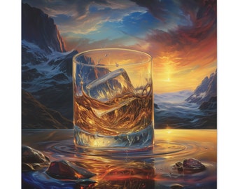 Art Whisky Sunrise, emballages galerie en toile