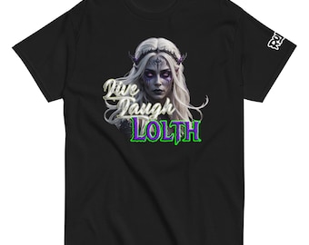 Live, Laugh, Lolth. Dungeons and Dragons Style T-Shirt, Baldur's Gate, Drow, DnD Gift RPG, Spider Queen, Evil Bae