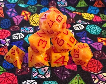 Cheese Themed Dice, DnD Dice Set, Dungeons and Dragons, Pathfinder