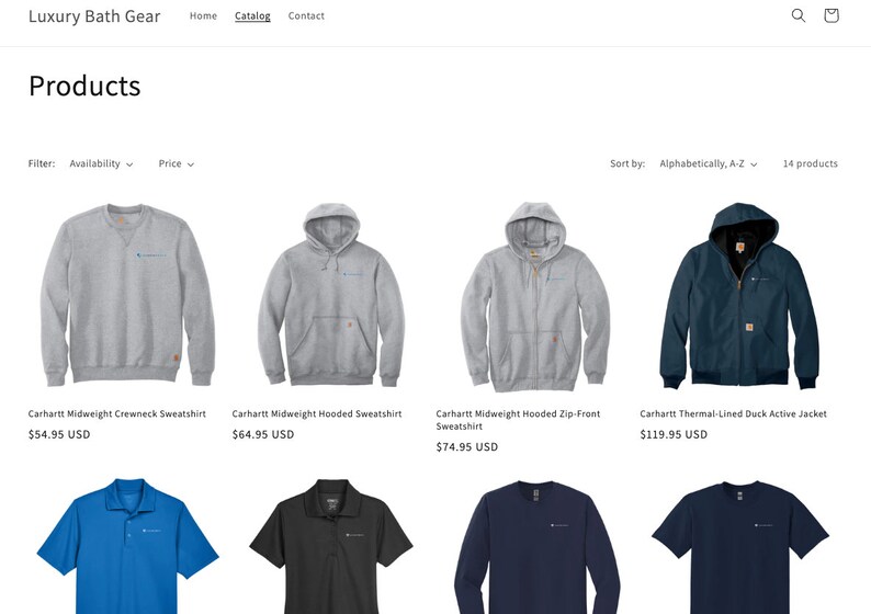 May include: A selection of Carhartt sweatshirts and jackets in various colors, including gray, blue, and black. The sweatshirts feature a hooded design and a zip-front closure. The jacket is a thermal-lined duck active jacket. All items feature the Carhartt logo.