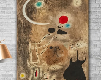 Joan Miro Print: Woman and Birds Abstract Art, Modern Wall Decor
