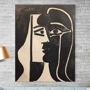 Pablo Picasso, Testa di donna, Decorazione su tela di Picasso, Poster di Picasso, Stampa di Picasso, Arte su tela moderna, Decorazione murale cubista, Idee regalo